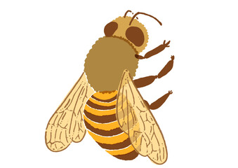 水彩タッチのミツバチのイラスト素材