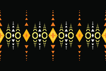 Fototapeta na wymiar Ethnic border Ikat Seamless Pattern Textile ikat chevron seamless pattern digital vector design for Print saree Kurti Borneo Fabric border brush symbols swatches designer