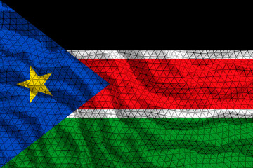 National flag of South Sudan. Background  with flag of South Sudan.