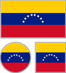 State flag of Venezuela. Yellow blue red vector illustration.