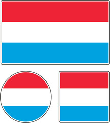 State flag of Luxembourg. Red white blue vector illustration.