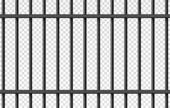 Vector prison cage on isolated transparent background. Iron fence png, iron bars png. Prison, crime, prisoner.