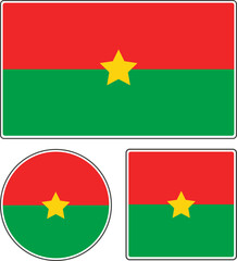 State flag of Burkina Faso. Vector illustration.