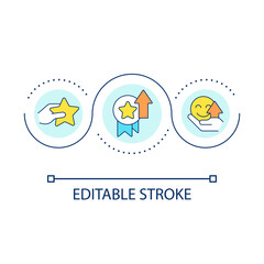 Improve service quality loop concept icon. Customer satisfaction. Business growth and productivity abstract idea thin line illustration. Isolated outline drawing. Editable stroke. Arial font used