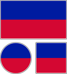 State flag of Haiti. Blue red vector illustration.