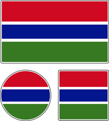 State flag of the Gambia. Vector illustration.