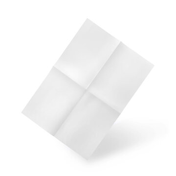 White fold paper mockup with cast shadow