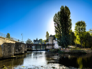 Naklejka premium bridge over the river