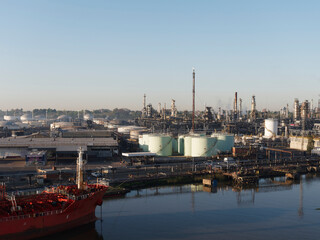 Fototapeta premium Oil refinery in Campana City, Buenos Aires, Argentina.