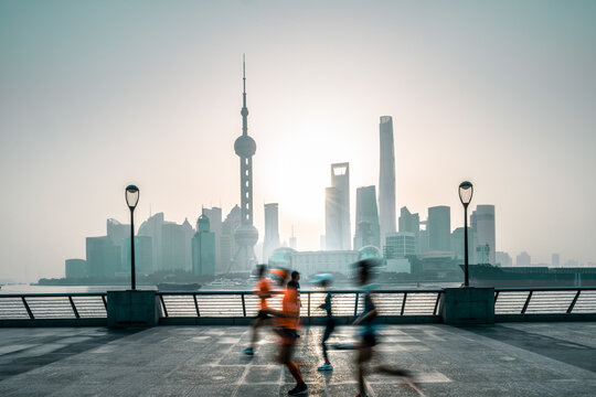 Running in the morning