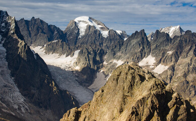 An impressive view from a mountain near Ushba, Georgia