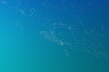 Map of the streets of Dubrovnik (Croatia) made with white lines on greenish blue gradient background. 3d render, illustration