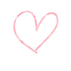 Watercolor hearts shapes doodle illustration for valentines day