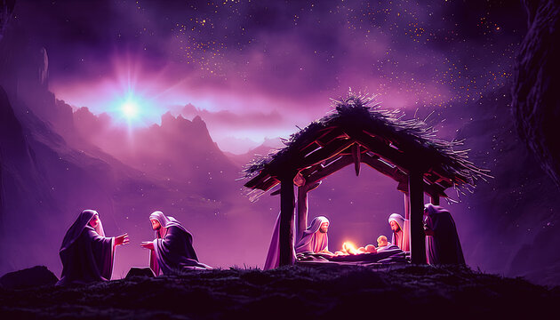 Artistic concept illustration of a Christmas Manger scene