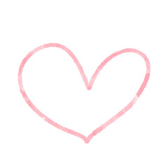 Watercolor hearts shapes doodle illustration for valentines day