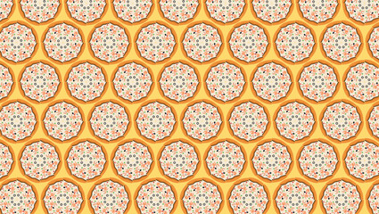 Complete Pizza Asian Food Theme Digital Paper Pattern Wallpaper Background 5