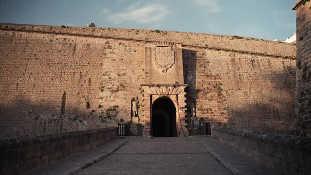 The gate to the old town of Ibiza, Dalt Vila, early in the morning