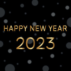 Happy new year 2023 gold banner vector template