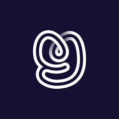 Y letter logo made of two white parallel lines on black background. Infinite loop icon.