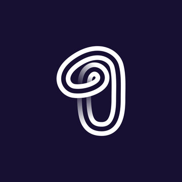 Number one logo made of two white parallel lines on black background. Infinite loop icon.