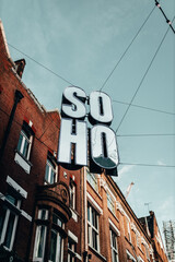 soho sign in the london - obrazy, fototapety, plakaty