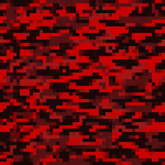 camo red pixel seamless pattern