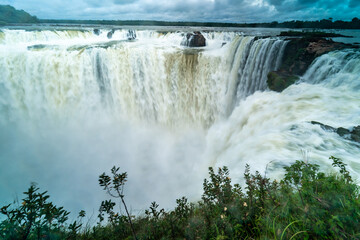 the largest system of waterfalls on Earth Iguazu view from a helicopter