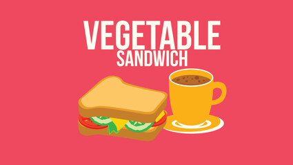 Vegetable Sandwich Latin American food vector