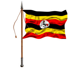 National flag  of Uganda. Background  with flag  of Uganda