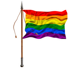 National Flag of Gay Pride. Background  with flag of Gay Pride