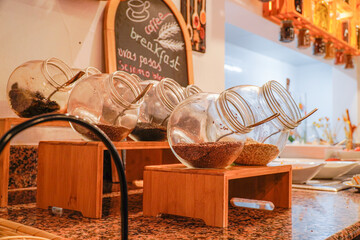 assorted seeds in a self service in a free buffet