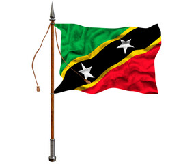 National flag of Saint Kitts and Nevis. Background  with flag of Saint Kitts and Nevis