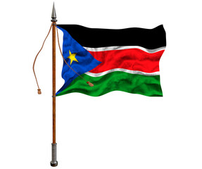 National flag of South Sudan. Background  with flag of South Sudan.