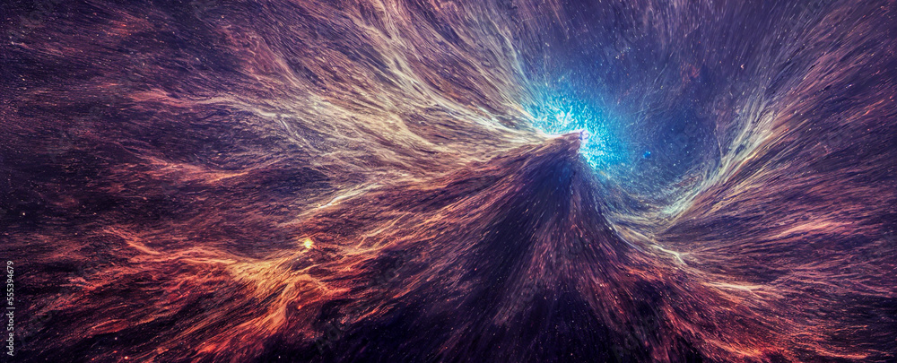 Canvas Prints explosion in the space, generative ai illustration