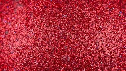 Ball on blue background. Red New Year's toy rotates around its axis, macro photography. Texture for work in the after effect and other 3D editing programs - Powered by Adobe