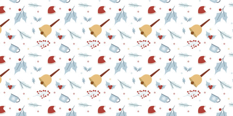 seamless flat christmas pattern design