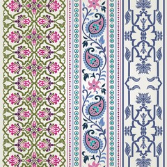 wedding card design, traditional paisley floral pattern , royal India	