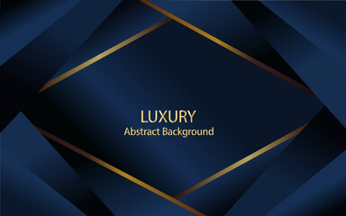 Abstract dark blue gold  luxury design modern  background.