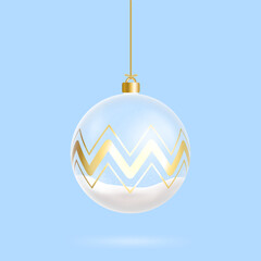Christmas ornaments glass ball Christmas glass ball with golden snowflake