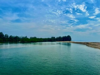 The river spills and a beautiful view in the bungalow