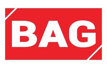 BAG text written on red stamp sign.