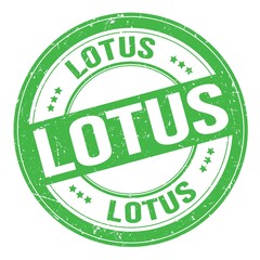 LOTUS text written on green round stamp sign