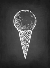 Ink sketch of ice cream cone.