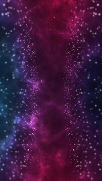 festive background with glowing particles cluster of many particles and bokeh Vertical video