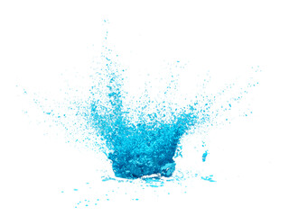 Abstract powder splatted. Colorful powder explosion on white background. Colorful dust explode.