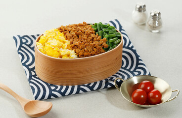 Sanshoku Lunch Box Three Color Japanese Rice Lunchbox