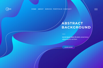 Blue Abstract fluid wave. modern background with gradient 3d flow shapes. Innovation background design for cover, website landing page, mobile app
