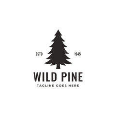 pine tree vintage logo vector template