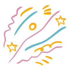 Confetti party popper hand drawn