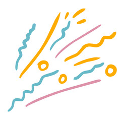 Confetti party popper hand drawn